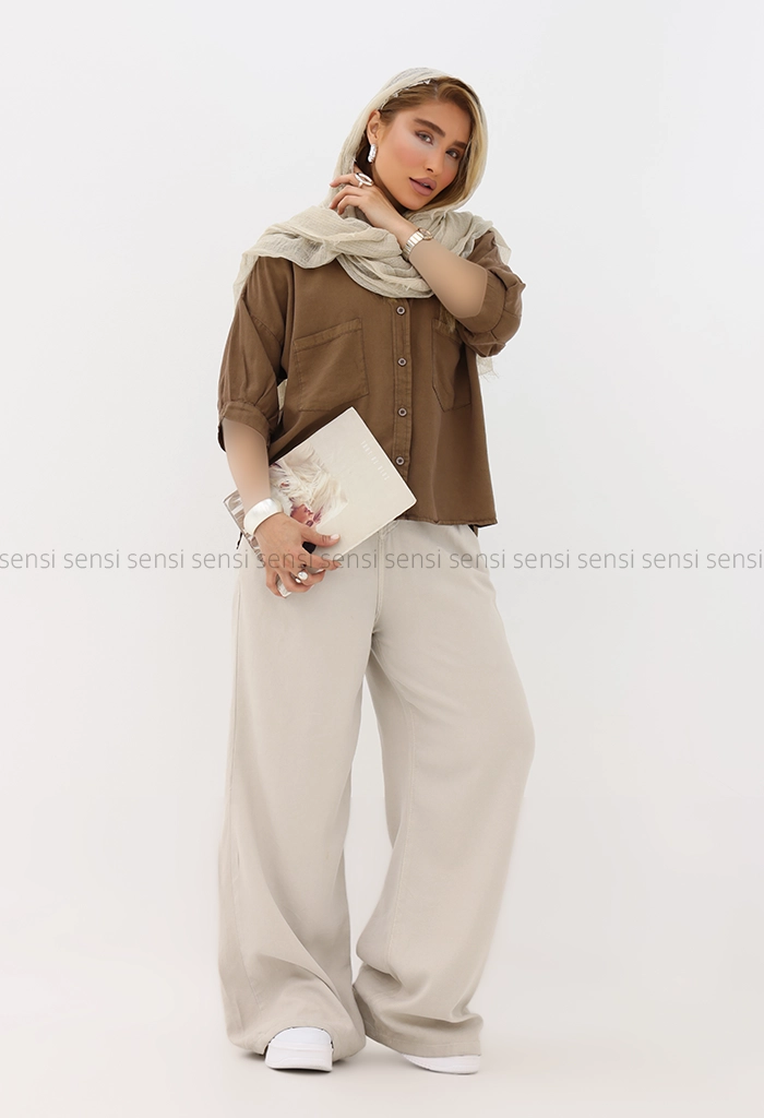 شومیز یقه هفت لایوسل کد1005845